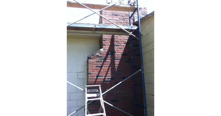 Chimney rebuild is underway
